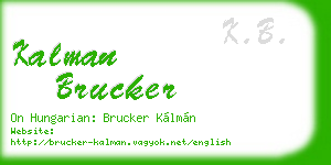 kalman brucker business card